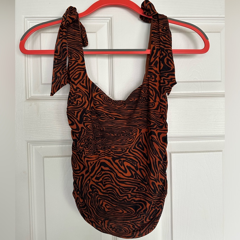 Free people animal print crop top